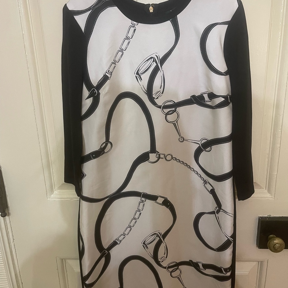 Ralph Lauren Monochrome Chain Print Dress